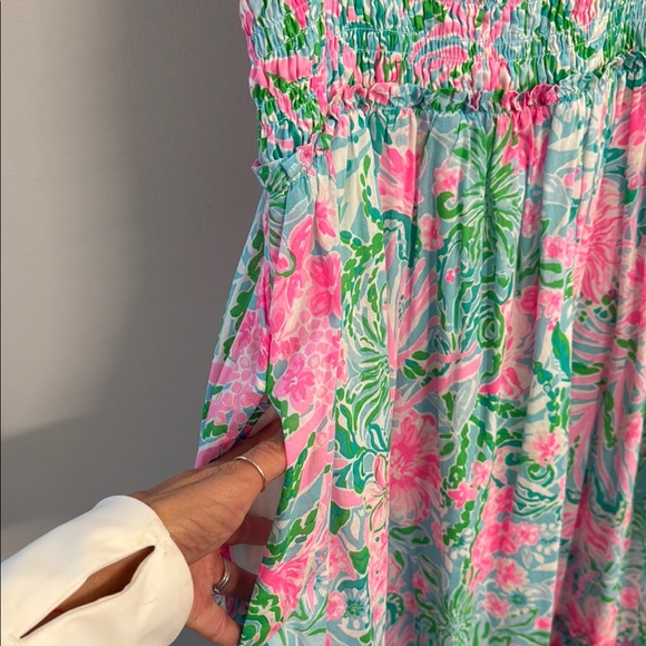 Lilly Pulitzer Floral Maxi Dress with Pink and Green Pattern - Picture 4 of 7
